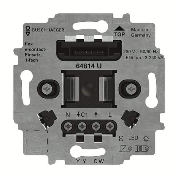 Busch-Jaeger 64814 U Universal e-contact-Einsatz flex, 1-fach 2-L 1S UP LEDi:3-240VA