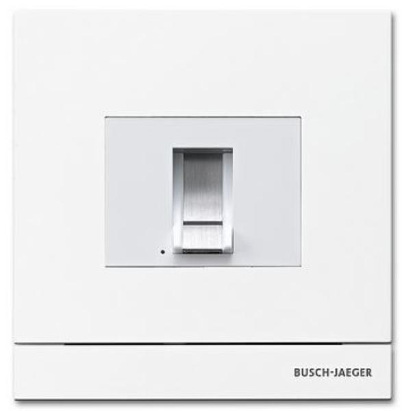 Busch-Jaeger 83100/70-664 Türkommunikation Außenstation mit Fingerprint-Modul Frontplatte Metall Oberfläche weiß beschichtet studioweiß matt