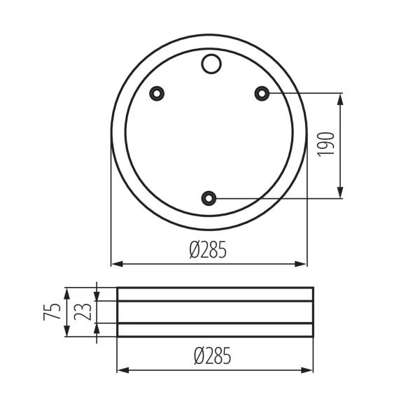 Kanlux Plafondbeleuchtung Deckenleuchte hermetisch JURBA DL-218O 2x max 18W, ohne Leuchtmittel (08980)