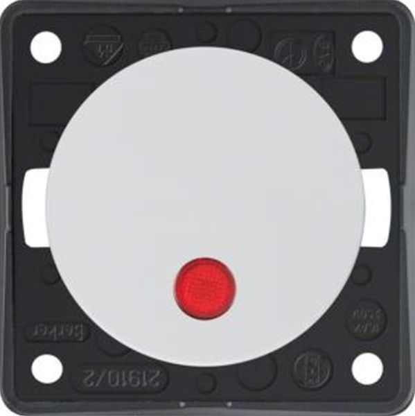 Berker 937522509 Integro Kontroll-Ausschalter 2-polig mit Aufdruck ‘0‘ roter Linse Flow/Pure polarweiß glänzend