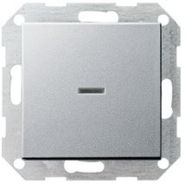 Gira 013626 System 55 Tast-Kontrollschalter mit Wippe Universal-Aus/Wechselschalter Farbe Aluminium lackiert