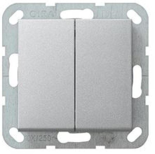Gira 012826 System 55 Doppelwechsel Tastschalter mit Wippen Farbe Aluminium lackiert ***RESTPOSTEN***