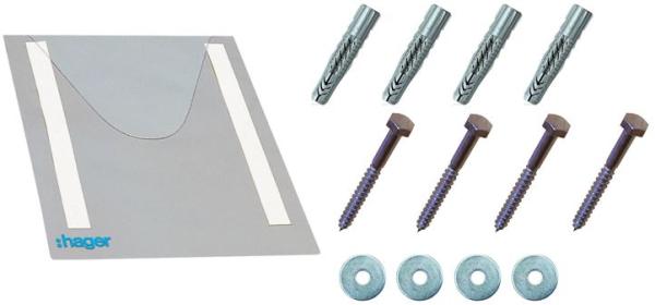 Zählerschrank Befestigungsset mit Schaltplantasche (1x Schaltplantasche FZ794, 4x Schraube, 4x Dübel, 4x Unterlegscheibe)