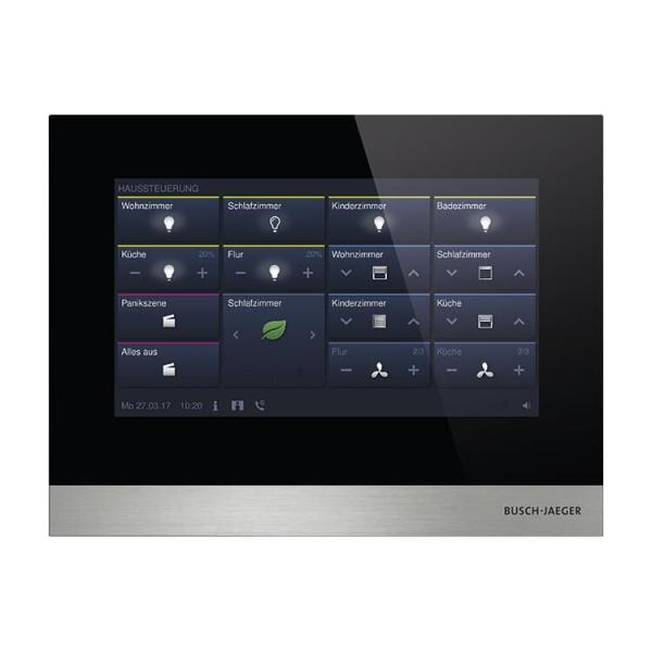 Busch-Jaeger Busch Welcome IP, Bedienpanel IP touch 7 Zoll, LAN/WLAN mit Raumtemperaturregler, Farbe: schwarz (H8236-4B-03)