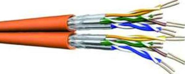 100 Meter Ring DUPLEX Datenkabel Cat7 1000MHz S/FTP 2x(4x2xAWG23) orange