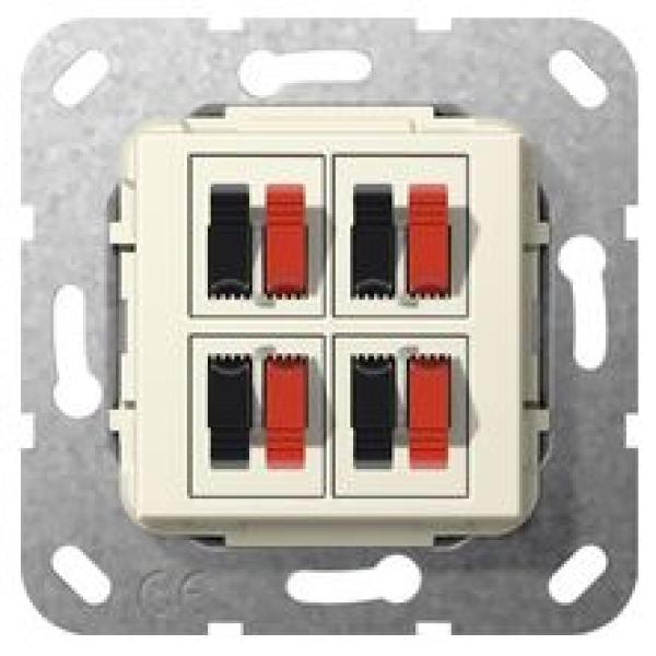 Gira 569401 Einsatz Lautsprecheranschluss 4-fach Cremeweiß glänzend ***RESTPOSTEN***