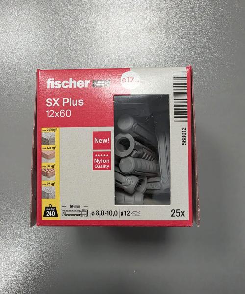 25 STÜCK (VPE) Fischer Spreizdübel SX Plus 12x60 mm Dübellänge (568012)