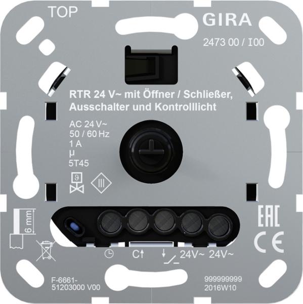 Gira 247300 Raumtemperaturregler-Einsatz 24V Öffner/Schließer Aus+Kontroll