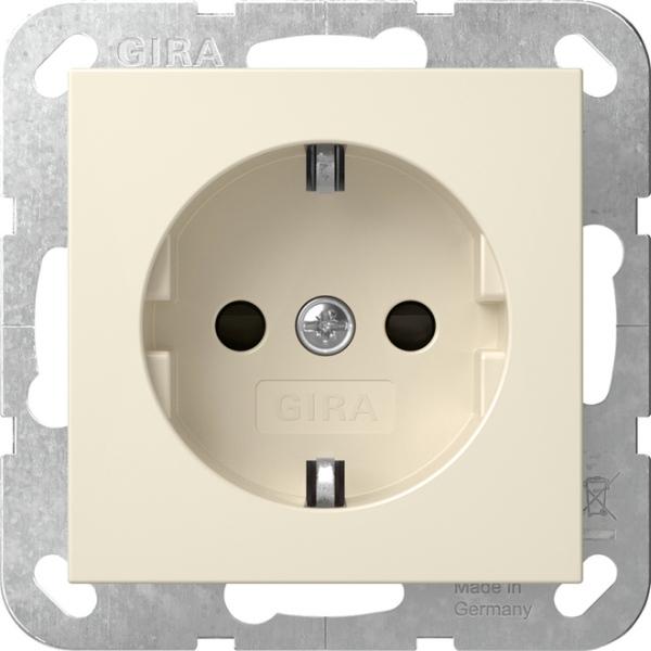 Gira 445301 System 55 Schuko-Steckdose mit integriertem erhöhten Berührungsschutz Cremeweiß glänzend