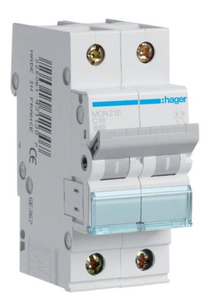 Hager MCN216 Leitungsschutzschalter 16A, 2polig