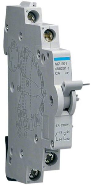 Hager MZ201Hilfskontakt für MCB RCBO  125A 1 Schließer und 1 Öffner 6A 240V