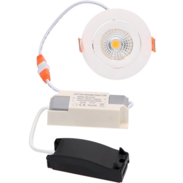 SHADA LED Downlight 4,5W, 350lm, 2000-2700k, Farbe weiss, dimmbar, EEC: G (0810538)