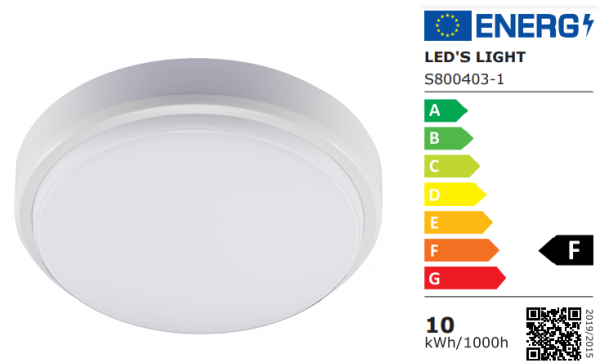 SHADA LED-Armatur rund Wandleuchte 10W 850lm 4000K, Ø 209mm, EEC: F (0800403)