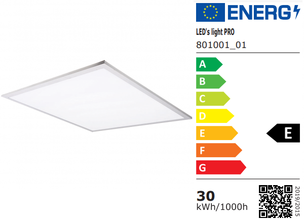 SHADA LED-Panel 30W 3750lm 3000K warmweiss, 620x620mm, (UGR19), incl. Driver, EEC: E (0801001_01)