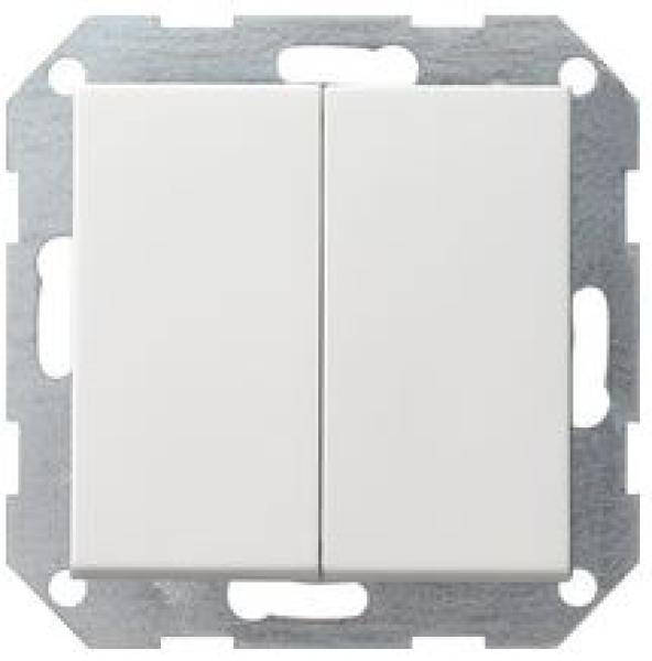 Gira 012827 System 55 Doppelwechsel Tastschalter mit Wippen Reinweiß seidenmatt ***RESTPOSTEN***