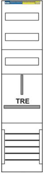 F-Tronic Komplettfeld 1x TRE Tarifsteuerfeld-3.HZ 300mm, Verteiler 3-reihig, mit Sammelschienen 5-polig, 1-feldrig TS7