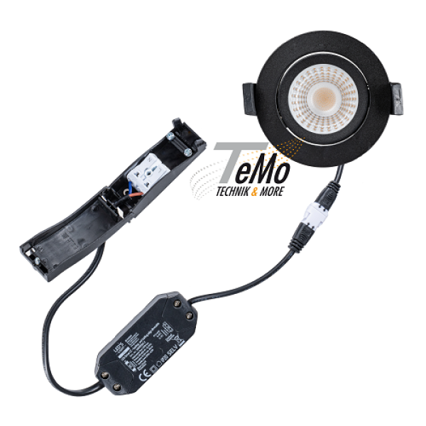 TeMo T&More® LED Downlight, Deckenspot 6W 420lm 1800K-2700K, Farbe schwarz, dimmbar (2025554)