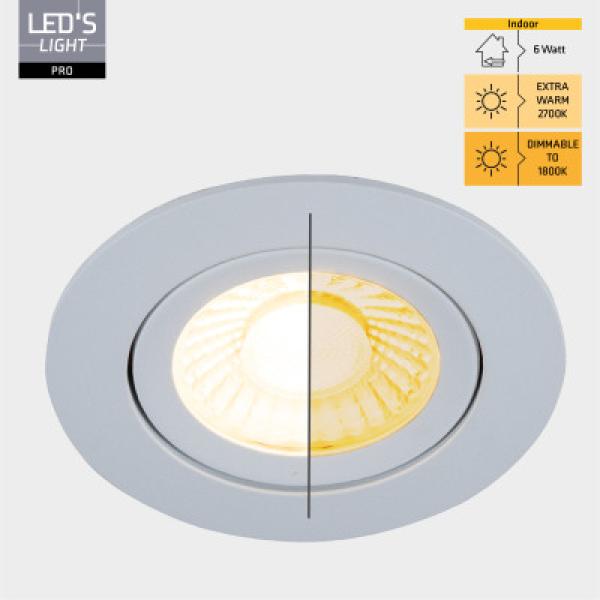 TeMo T&More® LED Downlight, Deckenspot 6W 420lm 1800K-2700K, Farbe weiß, dimmbar (2025553)