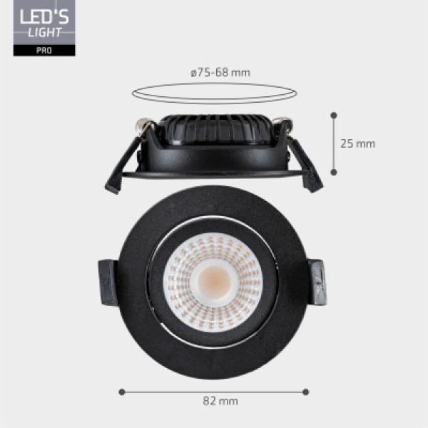 TeMo T&More® LED Downlight, Deckenspot 6W 420lm 1800K-2700K, Farbe schwarz, dimmbar (2025554)