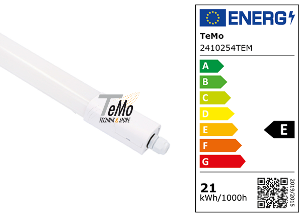 TeMo T&More® LED-Feuchtraumleuchte 21W 2420lm 4000K, 120cm, IP65, EEC: E (2410254TEM)