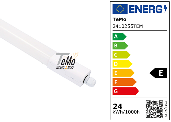 TeMo T&More® LED-Feuchtraumleuchte 24W 2750lm 4000K, 150cm, IP65, EEC: E (2410255TEM)