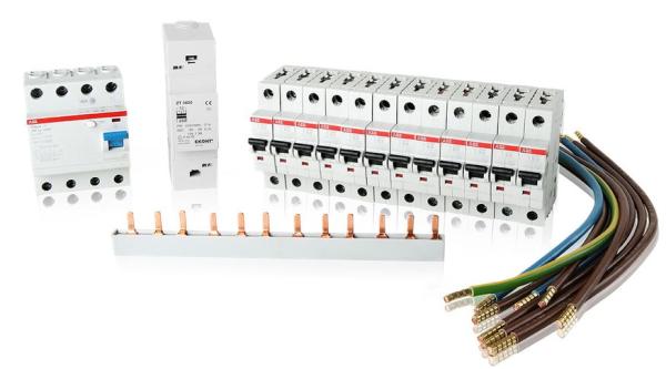 1x Bestückungspaket VB-Set 12x LS B16A1pol,1xFi40/0,03A 1x Klingeltr. 1x Phasenschiene + Verdrahtung (7110033)