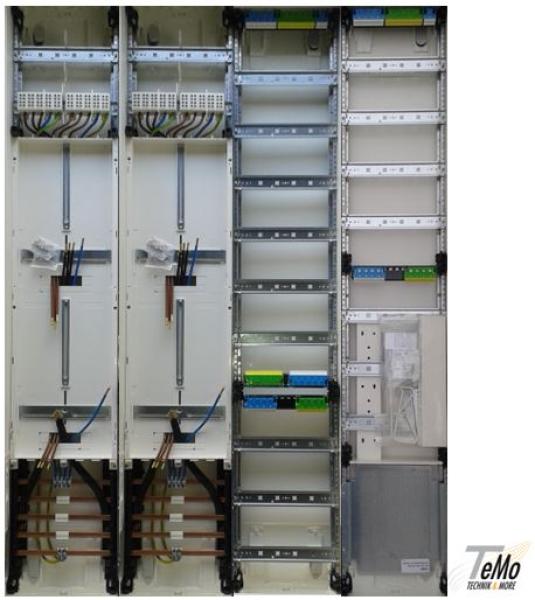 Hager Zählerschrank 4x 3.HZ Zählerfeld + 1x Verteilerfeld + 1x Verteilerfeld 7-reihig mit APZ-Raum ZB54S