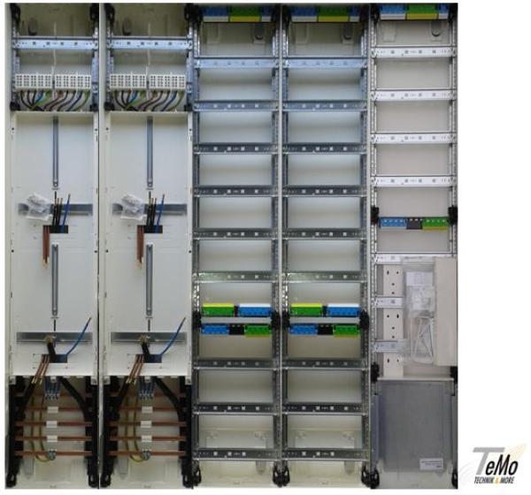 Hager Zählerschrank 4x 3.HZ Zählerfeld + 2x Verteilerfeld + 1x Verteilerfeld 7-reihig mit APZ-Raum ZB55S