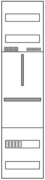 F-Tronic Komplettfeld 1x 3.HZ Zählerfeld + 2 Hutschienen im unteren Anschlussraum 1-feldrig ZHB