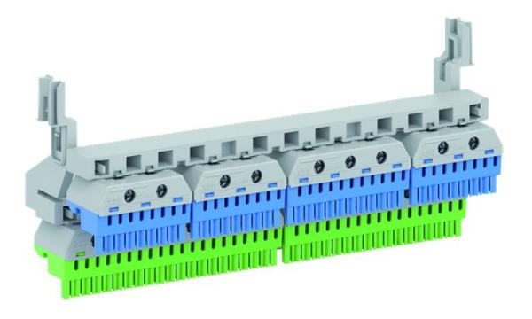 Striebel&John Quick-Steckklemmenset ZK225T N/PE für Verteiler-Feld  N=44p PE=46p