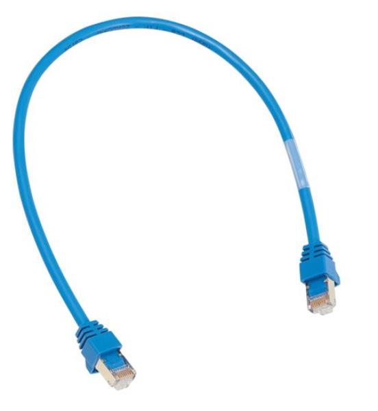Hager ZZ45WAN150 Patch-Leitung mit 2xRJ45 Stecker für WAN-Anwendung, Farbe blau, Länge 1,5 m
