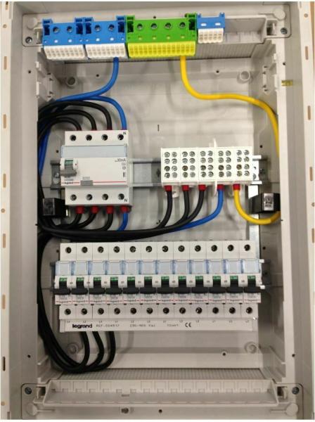 Hager Unterputzverteiler mit Tür 3-reihig VU36NC ANSCHLUSSFERTIG verdrahtet mit Klemmblock (#1)