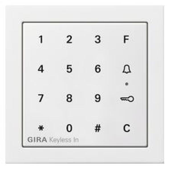 Gira 2605112 Flächenschalter Keyless In Codetastatur Reinweiß glänzend
