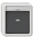 Gira 010631 Wippschalter 10 AX 250 V~ mit Beschriftungsfeld Universal-Aus-Wechselschalter Grau ***RESTPOSTEN***