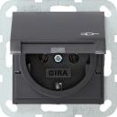 Gira System 55 anthrazit, Steckdose mit Klappdeckel 045428 Schuko