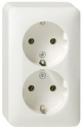 Gira 478013 Schuko-Doppelsteckdose AP Reinweiß