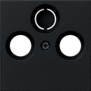 Gira 0869005 System 55 Abdeckung für Koaxial-Antennendose Schwarz matt