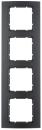 Berker 10143005 Rahmen 4-fach B.3 Alu, schwarz/anthrazit