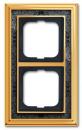 Busch-Jaeger 1722-833 Busch-dynasty Abdeckrahmen 2-fach Rahmen Messing poliert Dekor anthrazit