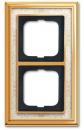 Busch-Jaeger 1722-836 Busch-dynasty Abdeckrahmen 2-fach Rahmen Messing poliert Dekor elfenbeinweiß