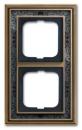 Busch-Jaeger 1722-843 Busch-dynasty Abdeckrahmen 2-fach Rahmen Messing antik Dekor anthrazit