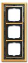 Busch-Jaeger 1723-833 Busch-dynasty Abdeckrahmen 3-fach Rahmen Messing poliert Dekor anthrazit