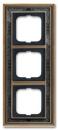 Busch-Jaeger 1723-843 Busch-dynasty Abdeckrahmen 3-fach Rahmen Messing antik Dekor anthrazit