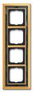 Busch-Jaeger 1724-833 Busch-dynasty Abdeckrahmen 4-fach Rahmen Messing poliert Dekor anthrazit