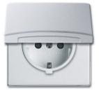 Busch-Jaeger 20 EUGKB-33-101 Schuko-Steckdose mit Klappdeckel Allwetter 44 (IP44) alusilber