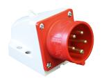 PCE CEE Wandgerätestecker 5-polig 32A , 6h , 400V IP44 rot PCE (525-6)