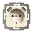 Busch-Jaeger 20 EUCB2USB-212 Duro2000 Si Schuko/2xUSB Steckdose cremeweiss ***RESTPOSTEN***