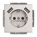 Busch-Jaeger 20 EUCB2USB-83 future linear 2xUSB Steckdose mit integriertem erhöhten Berührungsschutz alusilber ***RESTPOSTEN***