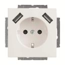 Busch-Jaeger solo studioweiss 2xUSB-Steckdose SCHUKO 20 EUCB2USB-84 ***RESTPOSTEN***