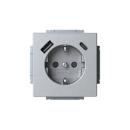 Busch-Jaeger 20 EUCB2USBAC-83 future linear 2xUSB Steckdose A+ C mit integriertem erhöhten Berührungsschutz alusilber